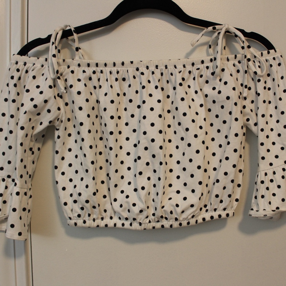 Polka Dot Off the Shoulder Top
